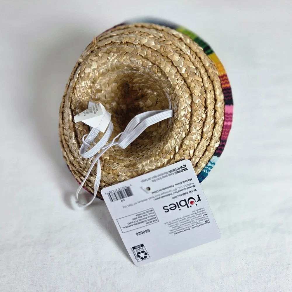 Rubies Pets Sombrero Hat Set of 2 Small Medium Dog Cat Serape Straw Costume